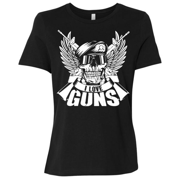 I Love Guns Ladies Short-Sleeve T-Shirt
